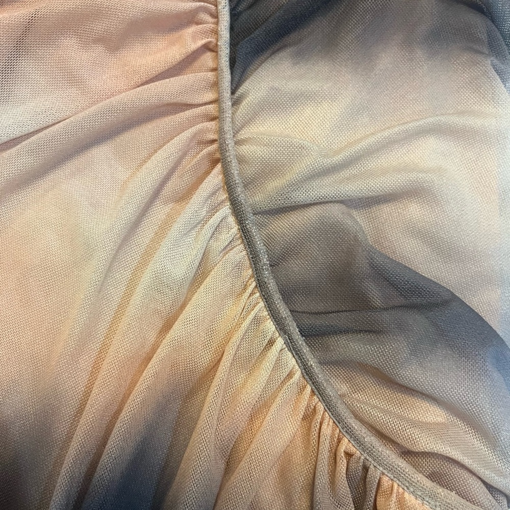 Zara Peach and Gray Gradient Ruched Top - Picture 3 of 5